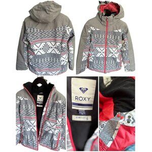 Roxy Snow Jacket Ski Snowboard Sassy White Grey Girl Teen 16/XXL/TTG/EEG
